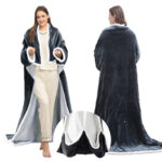 electric wearable blanket with foot pocket