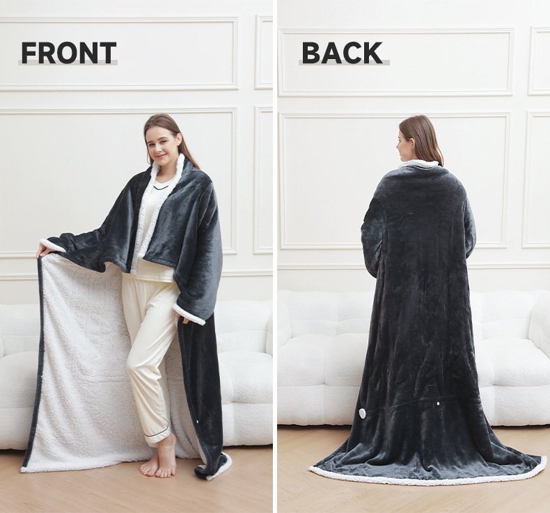 electric wearable blanket with foot pocket 20