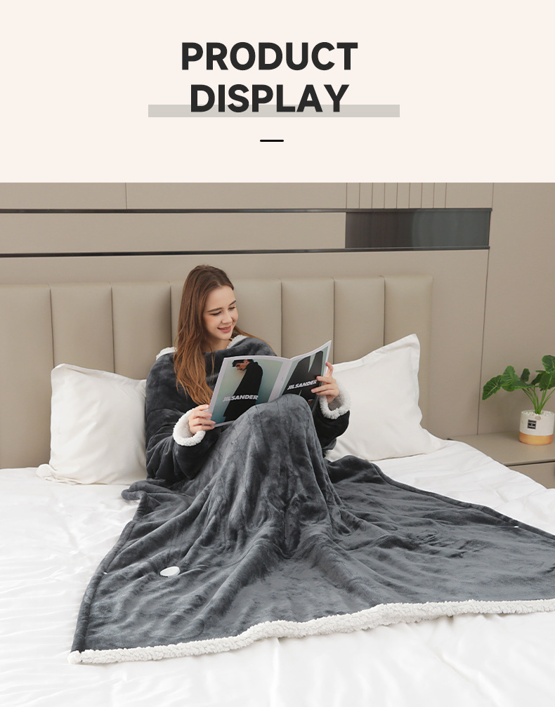 electric wearable blanket with foot pocket 22