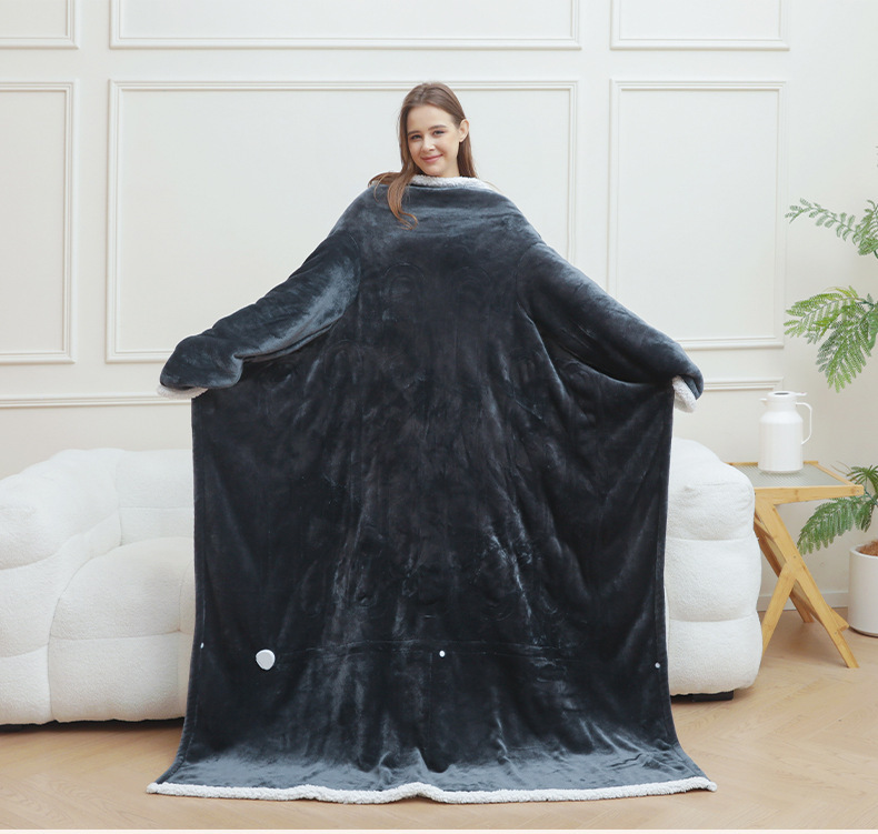 electric wearable blanket with foot pocket 23