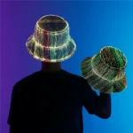 fiber optic led glow bucket hat