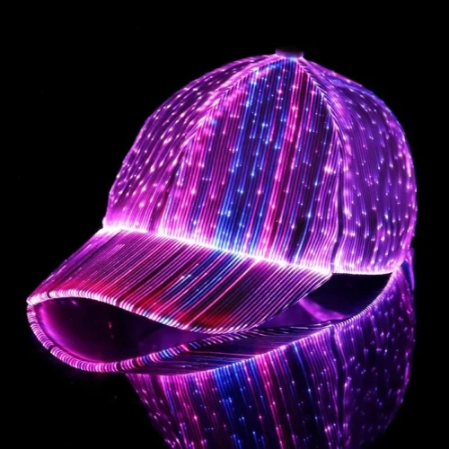 light‑up led fiber optic baseball cap