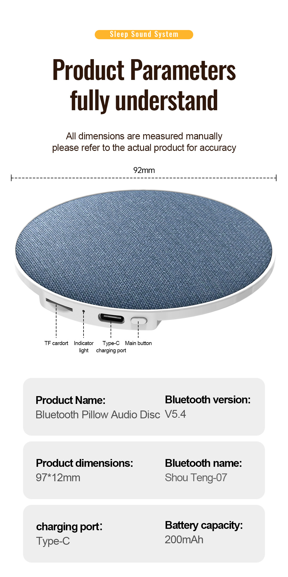 under pillow bluetooth sleep speaker 16