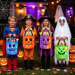 preview led halloween pumpkin light candy buckets