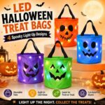 preview led halloween pumpkin light candy buckets