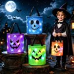 preview led halloween pumpkin light candy buckets