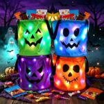 preview led halloween pumpkin light candy buckets