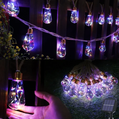 solar outdoor led string lights